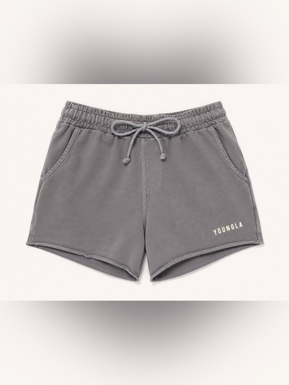 YOUNGLA Gray Lounge Sweat Shorts Medium Athleisure Gym Cozy Minimalist